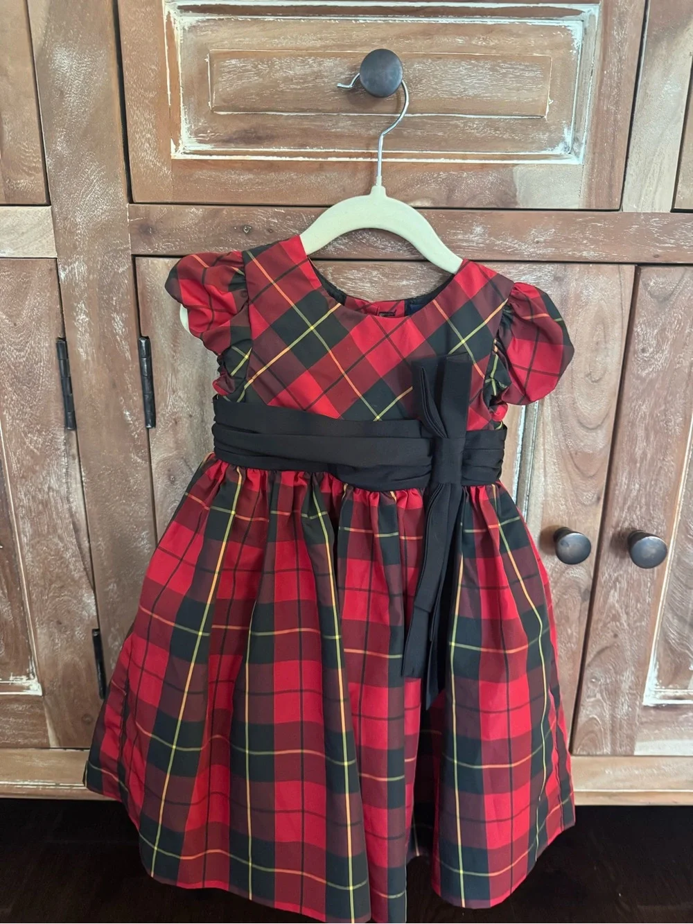 Ralph Lauren Red Plaid Dress with Black Sash